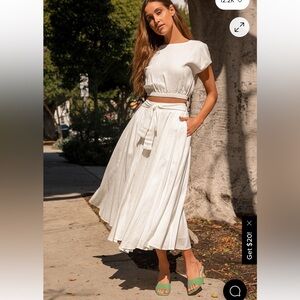 Lulu's White Two-Piece Skirt Set